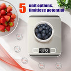 Food Kitchen Scale High-Precision Digital Scale Accurate Weighing for Baking & Cooking Enthusiasts (Silvery & Black)