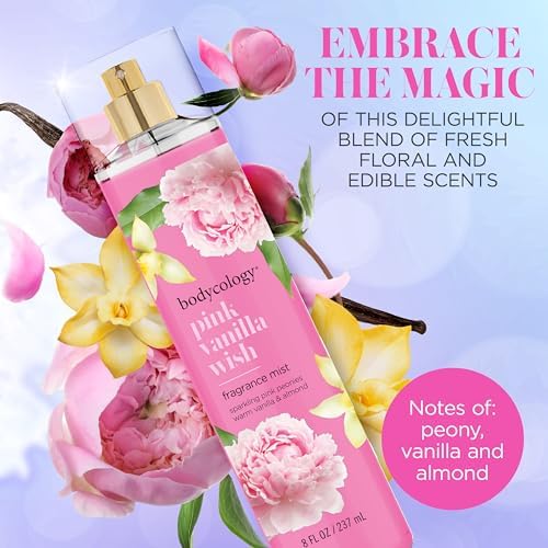 Bodycology Long-Lasting Fragrance Body Mist, Pink Vanilla Wish, 8 fl oz