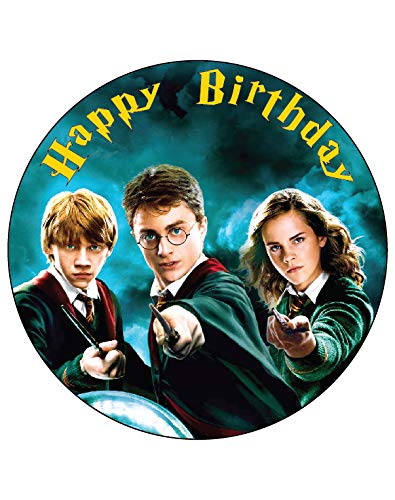7.5 Inch Edible Cake Toppers – Harry Potter, Hermione & Ron Themed Birthday Party Collection of Edible Cake Decorations