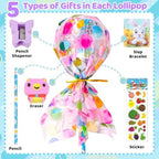 Giant Lollipop Birthday Goodie Bags, 24 Pack Lollipop Return Gifts for Birthday Party - Fun Goodie Bags Classroom Rewards Students Gifts Class Prizes