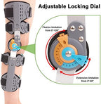 Hinged Knee Brace ROM Post Op Knee Immobilizer Adjustable Knee Immobilizer Support with Side Leg Stabilizers for Men and Women for Meniscus Tear, Arthritis, ACL, PCL, Osteoarthritis, Orthopedic Rehab