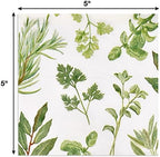 Gift Boutique 100 Herbs Botanical Cocktail Beverage Napkins Disposable Paper Spring Greenery Dessert Napkin for Spring Flower Wedding Holiday Birthday Party Bridal & Tableware Party Supplies