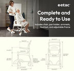 Etac Clean Rolling Shower Chair for Elderly and Disabled – Commode Chair Adjustable Height, Ergonomic, Removable Armrests, Footrest & Pan Holder – Slim Design Fits Through Doorways & Easy-to-Clean