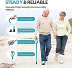 BeneCane Walking Cane for Men & Women Adjustable Cane with Offset Soft Cushioned Handle -Portable Lightweight Sturdy Mobility Walker Aid for Elderly, Seniors Collapsible Cane