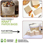 Small Brown Paper Bags for Snacks,50 Pack,Greaseproof Kraft Paper Bags,Recyclable,and Biodegradable,Small Brown Paper Wrappers Popcorn,Cookies,Fries,Crafts