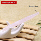 Rose Quartz Guasha Scraping Tool,Natural Wand Shape Gua Sha Massage Tool,Muscle Relief Stick Point Roller Massage Pen,Traditional Acupoint Massage for Full Body