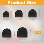 20 Pairs High Heel Replacement Tips - 5 Size U-Shape Womens Shoes Heel Tips Repair Kit, Heels Caps for High Heels, Non-Slip Shoe Tips for Women's Shoes (8/9/10/11/12/12.5mm,Black)