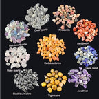 10 Kinds Gemstones and Crystals Set Tumbled Chips Crystals for Jewelry Making,Candle Making,Crushed Stones Rocks and Minerals Science Kit,Black Tourmaline,Rhodonite