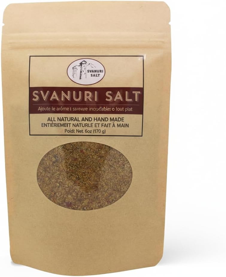 Svanuri Salt 6oz / 170g - All Natural Hand Made Georgian Cuisine Seasoning - Ad Exquisite Flavor - Friendly to Reduced Sodium Diets - Vegan Safe, No Preservatives or Fillers, Non-GMO