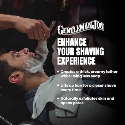 Gentleman Jon 100% Black Badger Hair Shaving Brush for Men – Premium Ergonomic Shave Lather Brush for Wet Shave Using Shaving Cream & Soap – Ideal for Safety Razor, Double Edge Razor & Straight Razors