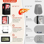 Viconor Infrared Sauna Box, Portable Steam Infrared Sauna Tent with Red Light Therapy for Home, Full Body Steam Indoor Sauna Box for Relaxation, 3L/1200W Steamer, 9 Levels Heat, Timer, Folding Chair