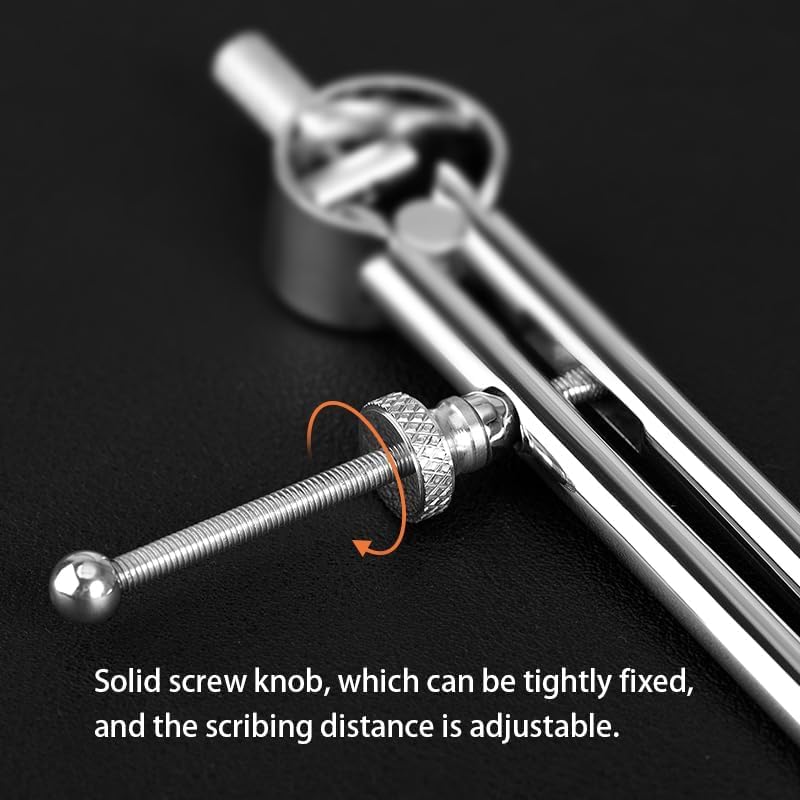 WUTA Spring Wing Divider 304 Stainless Steel Precision Scriber Caliper Tool Metal Dividers Adjustable Spacing Compass High Polished Round Leg for Drawing Circles, Leather Craft, Jewelry Design (Small)