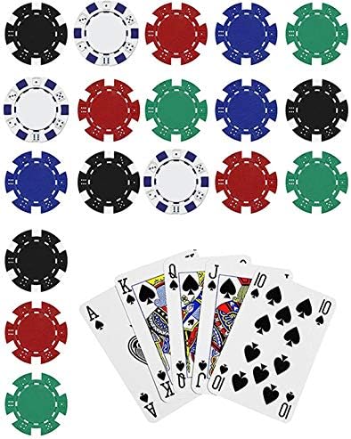 Poker Edible Cake Topper Royal Flush Cake Topper Casino Chips, Blue, 1/4 sheet size