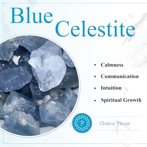 mookaitedecor Natural Blue Celestite Crystal Heart Shaped Stone, Polished Celestine Puff Hearts Crystals Ornament for Healing Home Decor Collectible, 2.79-3.14 Inch