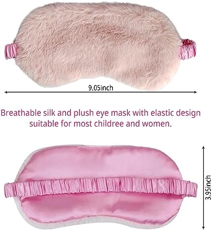 1 Pcs Plush Sleep Masks, Ultra Cute Soft Sleep Eye Cover, Blindfold Travel Sleep Masks for Kids Men Women, with Elastic Strap, Adjustable for Kids Adult (Grey)