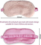 1 Pcs Plush Sleep Masks, Ultra Cute Soft Sleep Eye Cover, Blindfold Travel Sleep Masks for Kids Men Women, with Elastic Strap, Adjustable for Kids Adult (Grey)