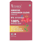 Teabox Premium Green Tea With Dried Hibiscus | 100% Whole Leaf Green Tea With Cinnamon,Clove | 0% Bitterness |3.52 oz