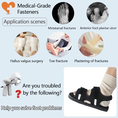Post Op Shoe for Broken Foot,Adjustable Walking Boots Recovery Cast Shoe Covers,Direct Post Op Recovery Shoe for Stable Ankle Joints,Medical Open-toe Plaster Shoes for Men or Women L