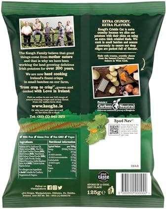Keogh's Crinkle Cheese & Red Onion 3x125 Grams Deliciously fresh Irish potato crisps