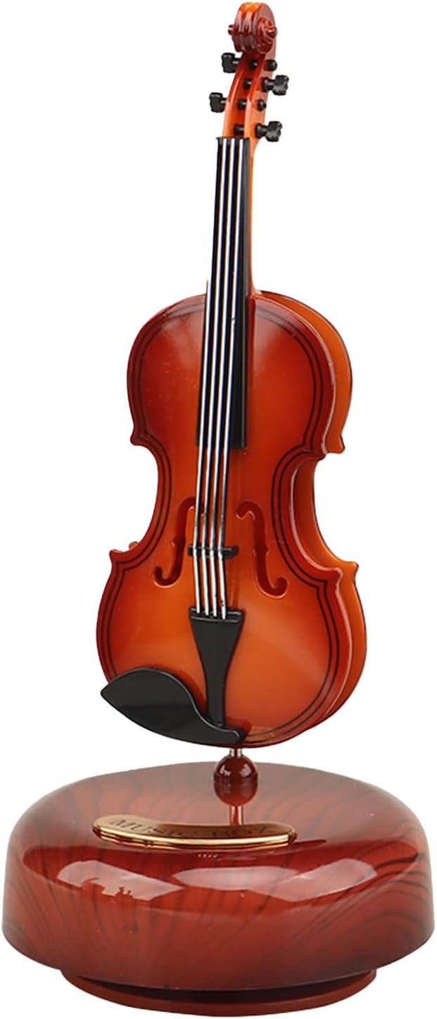 Violin Music Box - Classical Music Box Mini Replica Instrument Crafts Decoration Gift Craft Home Office Ornament