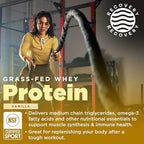 Gnarly Nutrition Vanilla Protein Powder – NSF Sport Certified – 25g Protein, Muscle Repair – Grass Fed Whey Powder, Smooth Taste – Vanilla, 32 oz