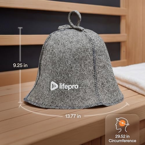 LifePro Wool Sauna Hat - Traditional Russian Banya Hat for Men and Women, Indoor and Infrared Sauna Accessories, Protects from Overheating & Hair Damage, Felt Wool Cap