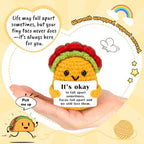 OCCdesign Mini Inspirational Gift for Women Men Christmas Birthday Handmade Crochet Taco for Encouragement Support Get Well Soon Self Care Gift for Best Friends Sister Mom Mental Health Cheer-Up