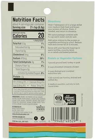 365 by Whole Foods Market, Organic Taco Seasoning, 1 Ounce