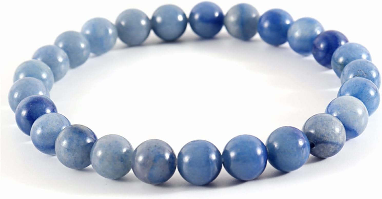 ZZSRJ Classic Stone Bead Bracelet Men's Handmade Stone Bead Chain Bracelet Men's Women's Jewelry Gifts (Main Stone Color : Width 8mm, Metal Color : 19)