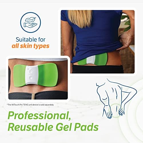 Hollywog TENS Unit Replacement Gel Pads, WiTouch Pro & Aleve Direct Therapy TENS Pads Replacement, Reusable Self-Adhesive Electrode Pads for TENS Units (10 Gel Pads)