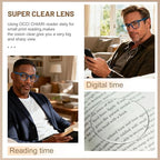 OCCI CHIARI XL Reading Glasses Men Large head Comfortable Readers 1.0 1.25 1.5 1.75 2.0 2.25 2.5 2.75 3.0 3.5 4.0 5.0 6.0(1.25x Blue)