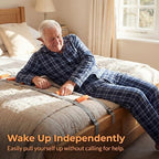 Bed Ladder Assist Device for Elderly to Sit Up - Pull Up Strap & Rope Handrail for Seniors, Handicap, Parkinsons, Surgery Recovery - Adjustable Mobility Aid with Soft Foam Handles & DIY Glow Tape