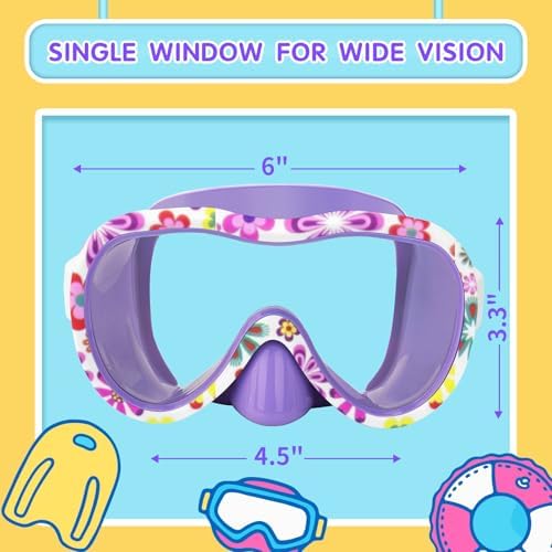 iGym Kids Swim Goggles, Snorkel Mask Diving Mask Swimming Goggles with Nose Cover and Elastic Straps Cover & Mesh Bag