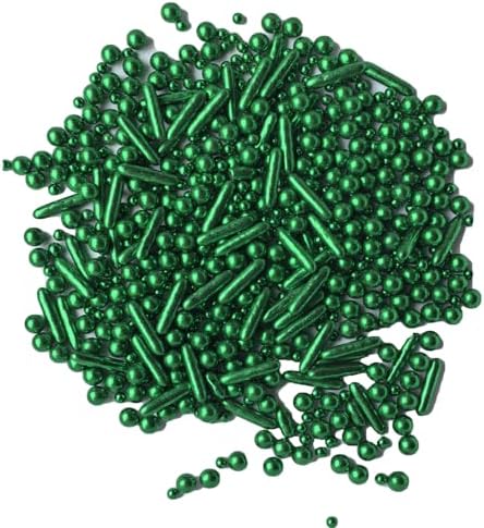 Sprinkles Green Pearl Sugar Candy Mix Size Baking Cake Decorations Cupcake Toppers Celebrations Shaker Jar Wedding Shower Party (120g/4.2oz）
