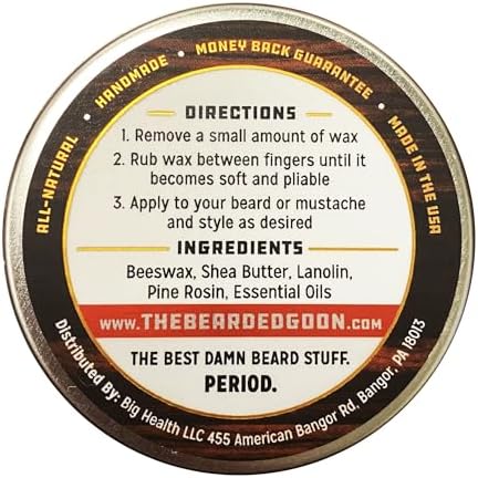 Ridiculously Strong Mustache and Beard Wax for Men | All Day Style Control to Tame Facial Hair | All Natural Handlebar Moustache Wax - 1oz (30ml)