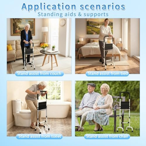 Stand Assist Aid for Elderly from Chair Couch Standing Aids & Supports Walking Cane Adjustable Cane, Mobility Aids Tool Help get up for Seniors Toilet Bathroom