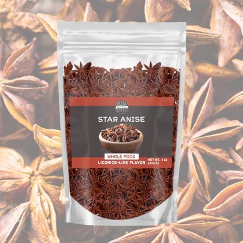Birch & Meadow Whole Star Anise, 1 lb, Whole Pods, Teas & Baking