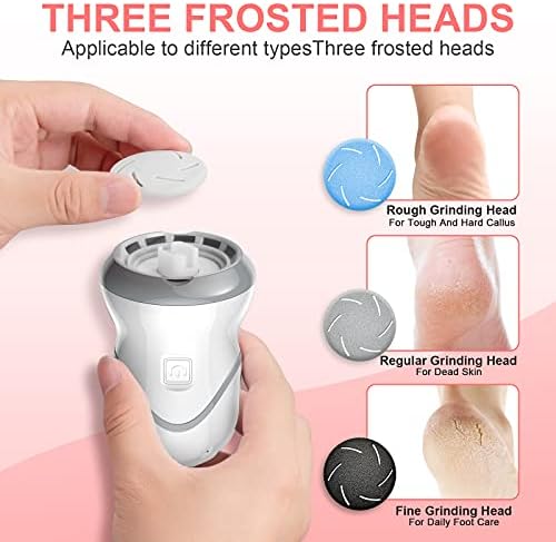 Professional Electric Feet Callus Remover,Portable Rechargeable Foot File Pedicure Tools with Vacuum Adsorption Foot Grinder 2 Speed 3 Grinding Heads, Ideal for Dead Skin/Powerful Exfoliation