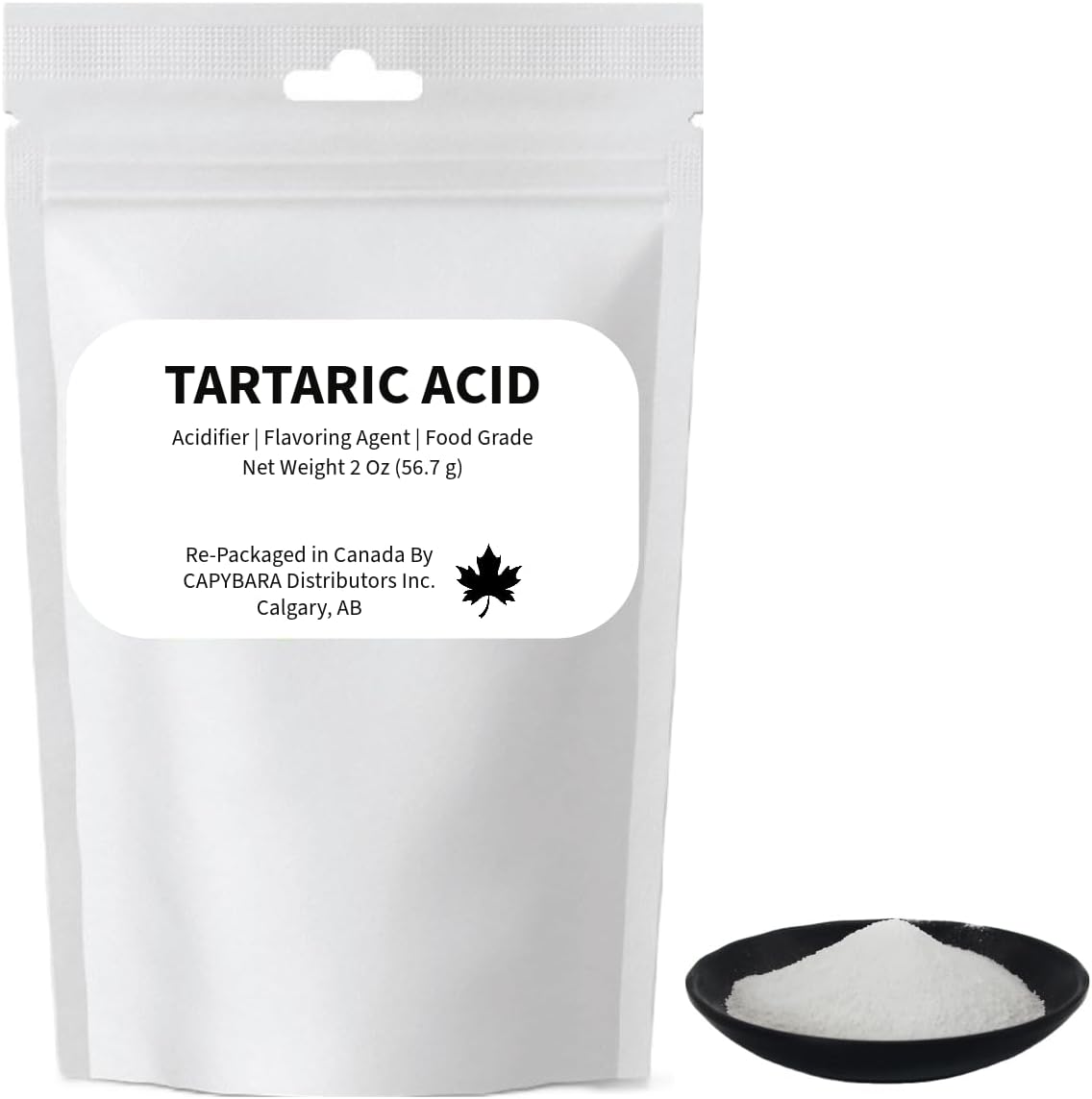 Tartaric Acid Food Grade - 2 Oz (56.7 g) - Used In Making Wine Cider Mead Beer Baking - Sold by CAPYBARA Distributors Inc.