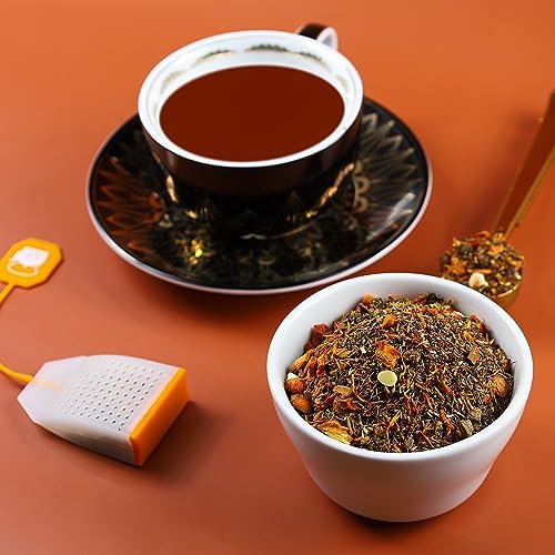 The Whistling Kettle Pumpkin Cheesecake Rooibos Tea - Premium Loose Leaf Tea with Nutmeg, Cinnamon, Pumpkin (4oz)