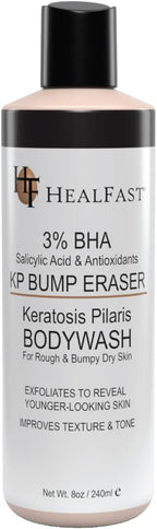 HealFast KP Bump Eraser Bodywash – Soften, Exfoliate, Nourish Rough and Bumpy Skin with 3% BHA – Keratosis Pilaris - For All Types – No Scrubbing Required – Fragrance and Paraben Free