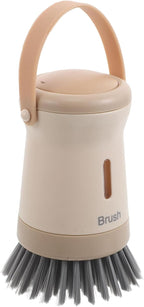 DECHOUS Dish Scrubber with Soap Dispenser Palm Brush for Dishes and Pots Kitchen Scrub Brush in Cream Color Multi-use Cleaning Tool for Household Sink and Cookware