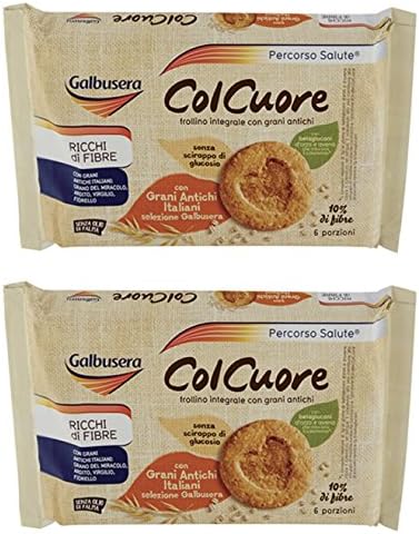 Galbusera "Col Cuore" Integral Biscuits with Ancient Grains 300 gr, pack of 2