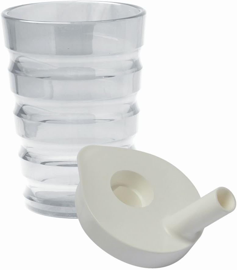 NRS Healthcare Clear Easy Grip Beaker Cup and Lid, 200 ml