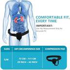 Hernia Belts for Men - Inguinal Hernia Support Truss with Removable Compression Pads - Adjustable Groin Strap for Left or Right Side - Post Surgery Pain Relief Guard, S/M