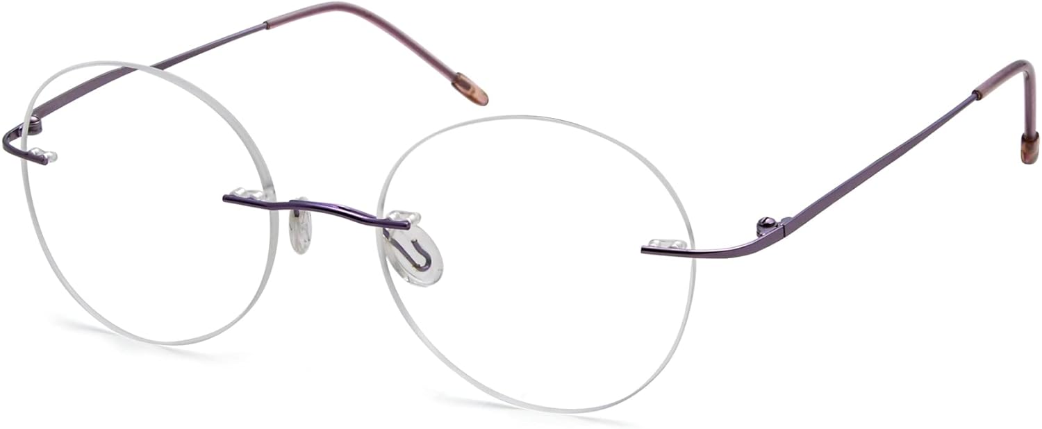 Eyekepper Frameless Reading Glasses Women - Round Rimless Readers Men +2.50