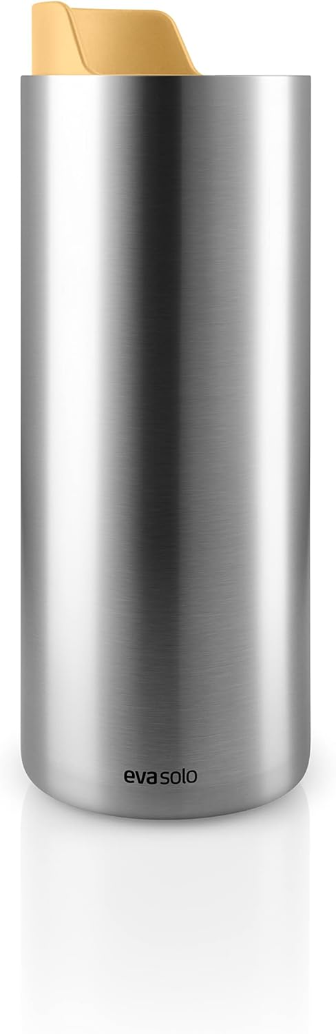 EVA SOLO | Urban to Go Cup Recycled 12oz | Danish Design | Double Walled Thermo Cup with Vacuum | Recycled Steel | Golden Sand