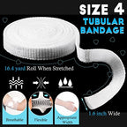 2 Rolls Tubular Bandage Elastic Net Wound Dressing Stretch Dressing Retainer Tubular Elastic Gauze Bandage for Wound Arm, Without the Use of Adhesive Tape (Size 4 for Arm, Leg or Foot)