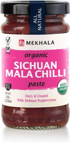 Mekhala Organic Sichuan Mala Chili Cooking Paste. Versatile Condiment, Marinade Seasoning. Spicy Tingly, Vegan. Gluten-Free (3.53oz)