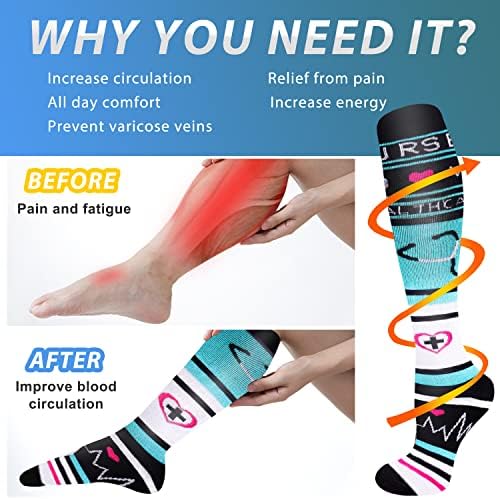 Aoliks Medical Compression Socks for Women & Men, Support Knee High Socks for Running,Nurses,Travel